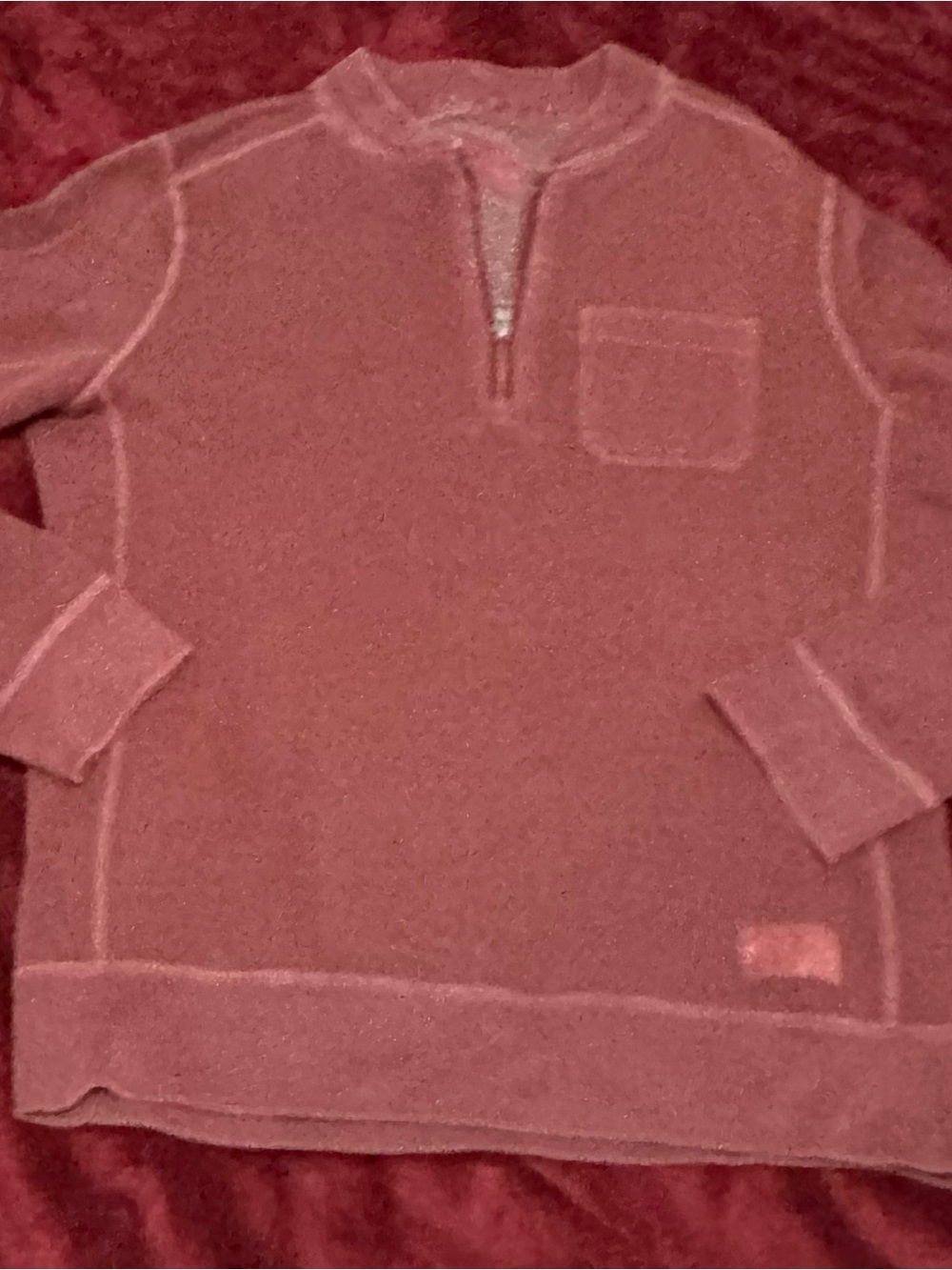 Men's Half-Zip Pullover Sweater - Red